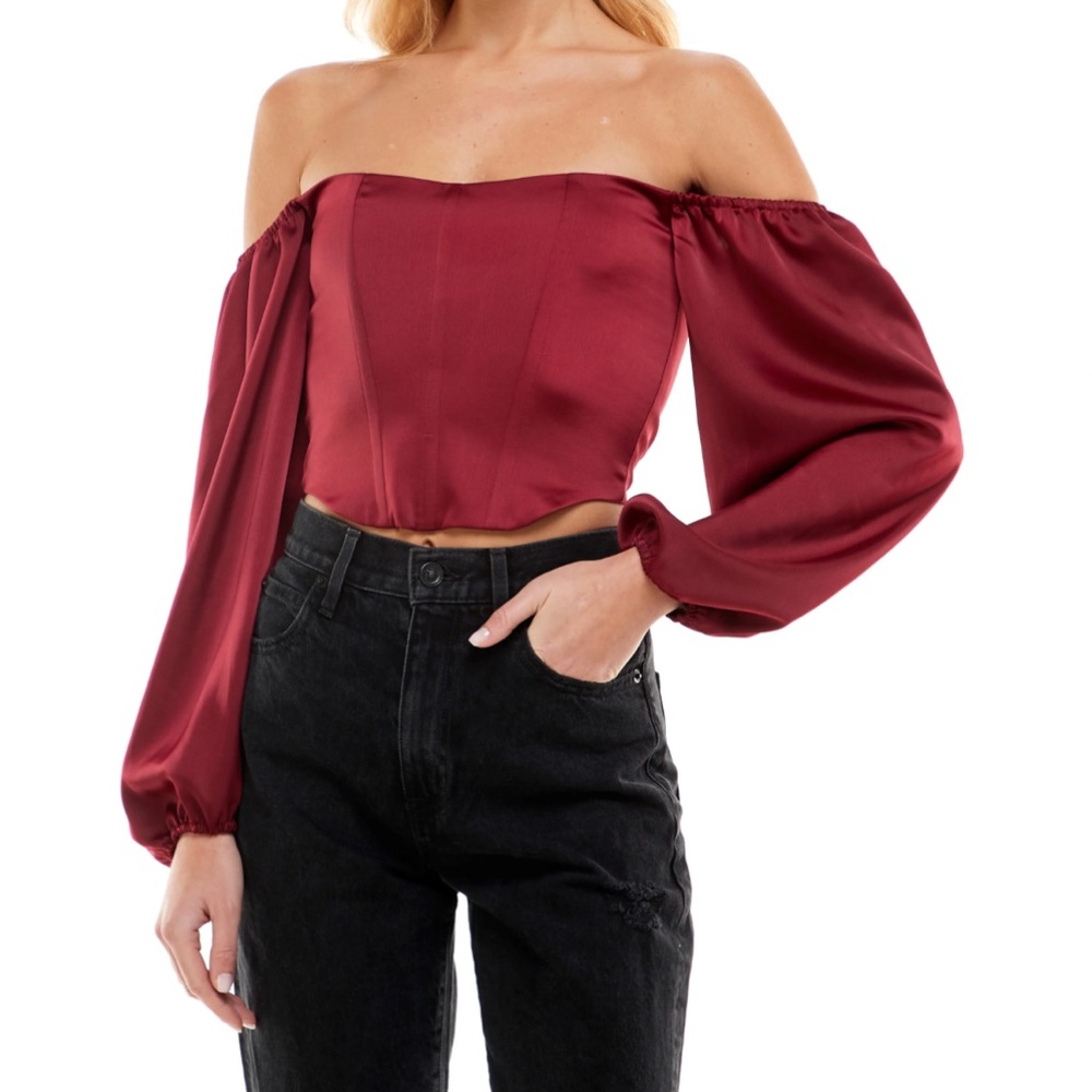 WAYF Nightcap Off the Shoulder Bustier Top